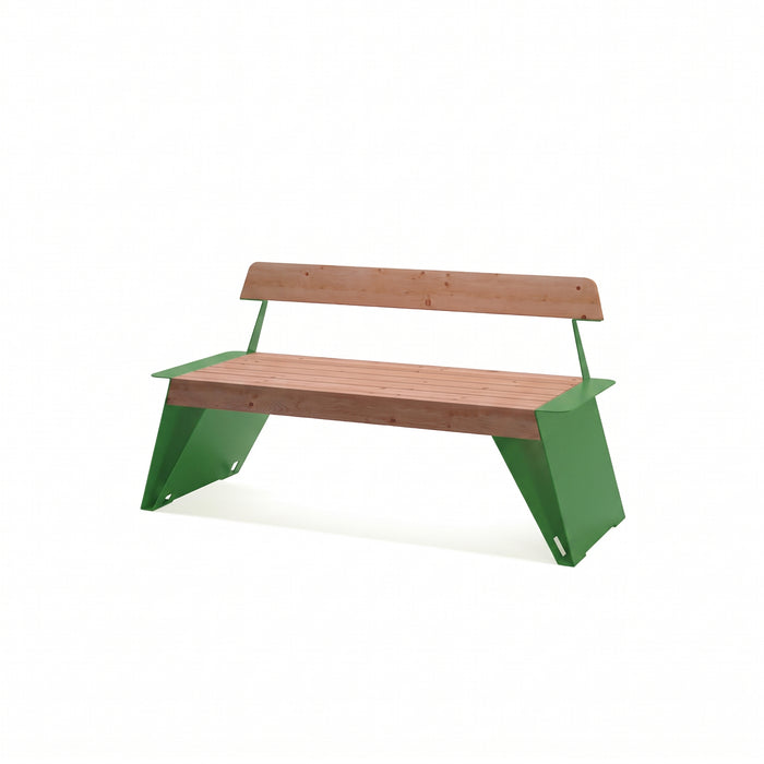 Gewerbefabrik Sitzbank Erlensee Outdoor Bank Parkbank Holz Grün RAL 6018