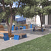 Gewerbefabrik Sitzbank Erligheim Outdoor Bank Parkbank Holz Blau RAL 5005 Stadt