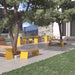 Gewerbefabrik Sitzbank Erligheim Outdoor Bank Parkbank Holz Gelb RAL 1028 Stadt