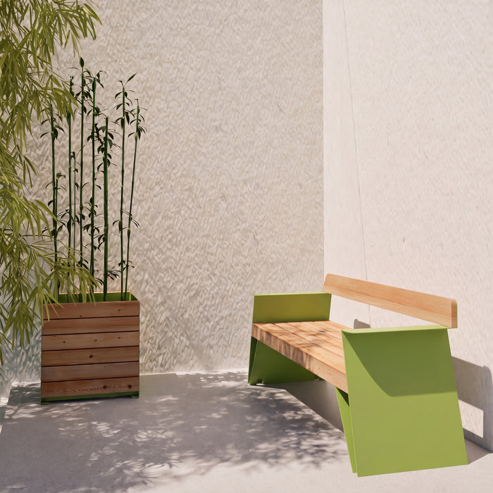 Gewerbefabrik Sitzbank Erligheim Outdoor Bank Parkbank Holz Grün RAL 6018 Park