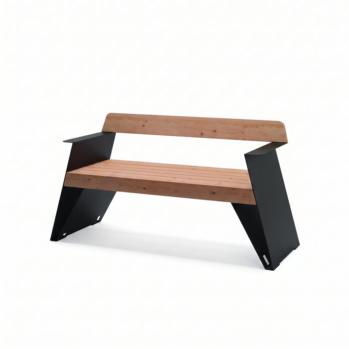 Gewerbefabrik Sitzbank Erligheim Outdoor Bank Parkbank Holz Schwarz RAL 9017