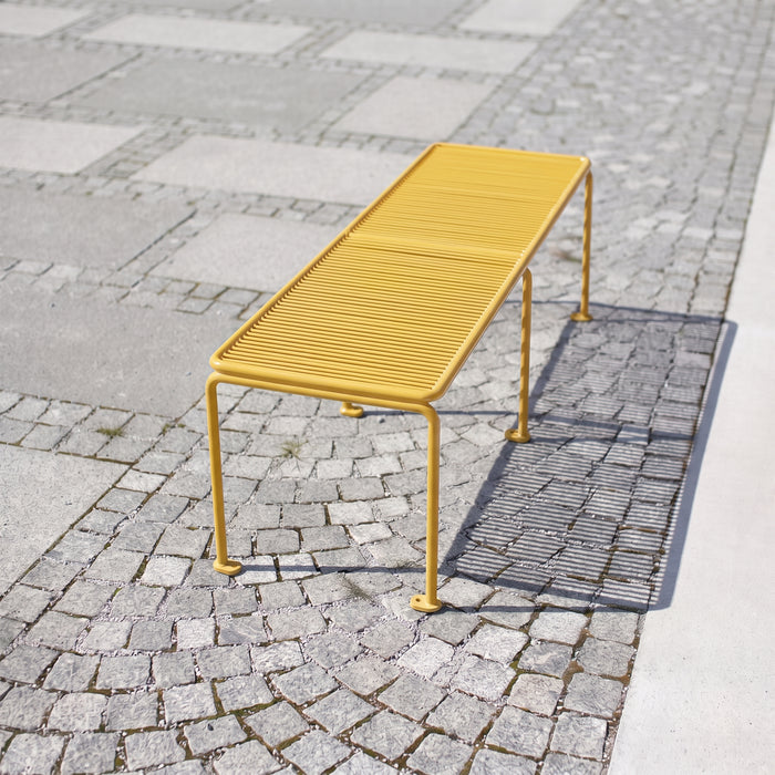 Gewerbefabrik Sitzbank Gangelt Outdoor Bank Parkbank Stahl Gelb RAL 1028 Park