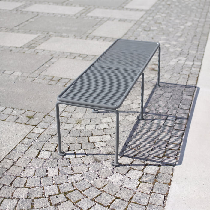 Gewerbefabrik Sitzbank Gangelt Outdoor Bank Parkbank Stahl Grau RAL 7011 Park