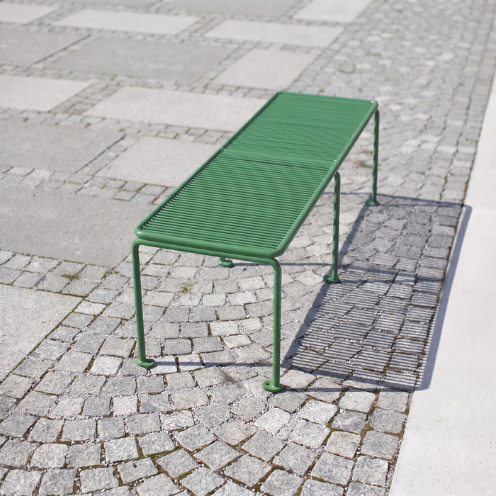 Gewerbefabrik Sitzbank Gangelt Outdoor Bank Parkbank Stahl Grün RAL 6018 Park