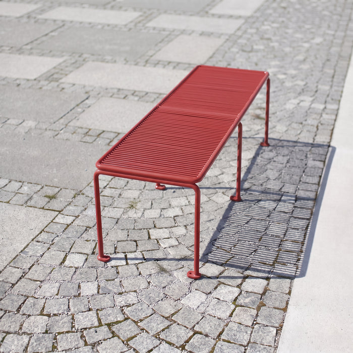 Gewerbefabrik Sitzbank Gangelt Outdoor Bank Parkbank Stahl Rot RAL 3001 Park