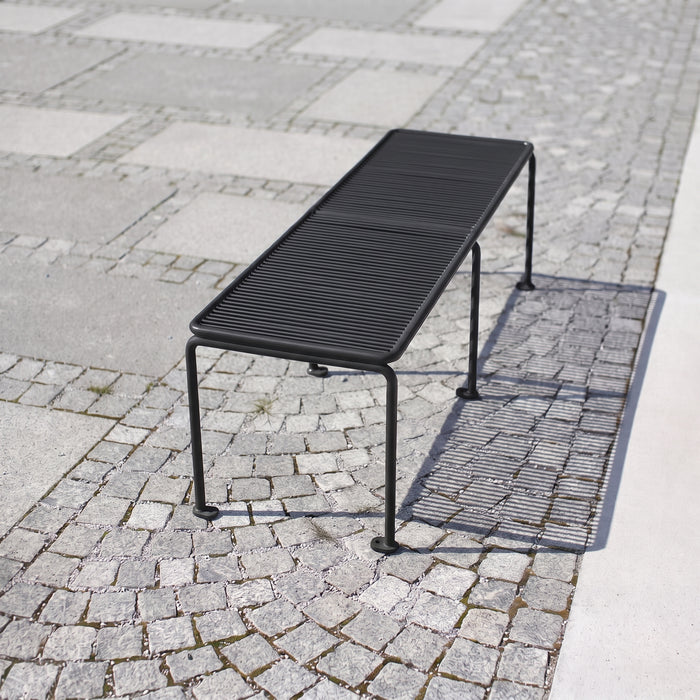 Gewerbefabrik Sitzbank Gangelt Outdoor Bank Parkbank Stahl Schwarz RAL 9017 Park
