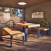 Gewerbefabrik Sitzbank Herrieden Outdoor Bank Parkbank Holz Blau RAL 5005 Park