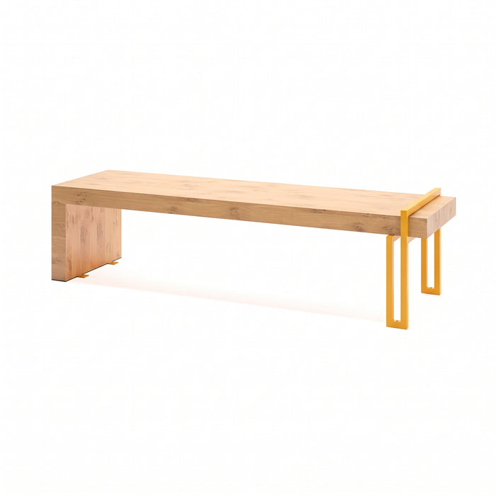 Gewerbefabrik Sitzbank Herrieden Outdoor Bank Parkbank Holz Gelb RAL 1028