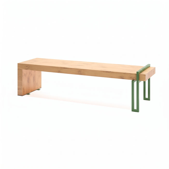 Gewerbefabrik Sitzbank Herrieden Outdoor Bank Parkbank Holz Grün RAL 6018