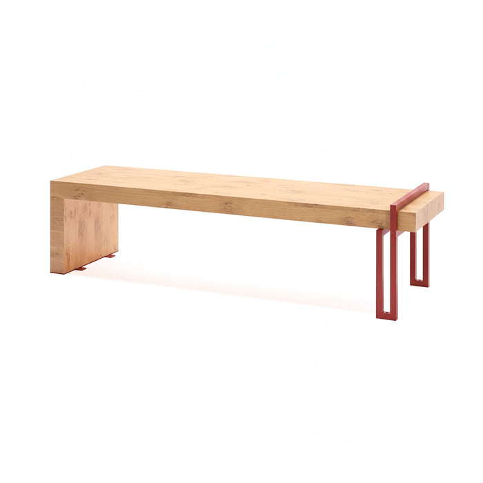 Gewerbefabrik Sitzbank Herrieden Outdoor Bank Parkbank Holz Rot RAL 3001