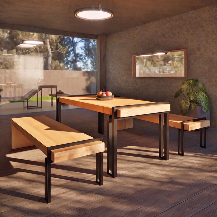 Gewerbefabrik Sitzbank Herrieden Outdoor Bank Parkbank Holz Schwarz RAL 9017 Park