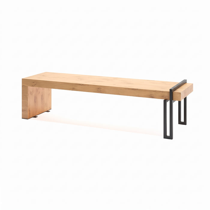 Gewerbefabrik Sitzbank Herrieden Outdoor Bank Parkbank Holz Schwarz RAL 9017