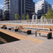 Gewerbefabrik Sitzbank Herrieden Outdoor Bank Parkbank Holz Schwarz RAL 9017 Stadt