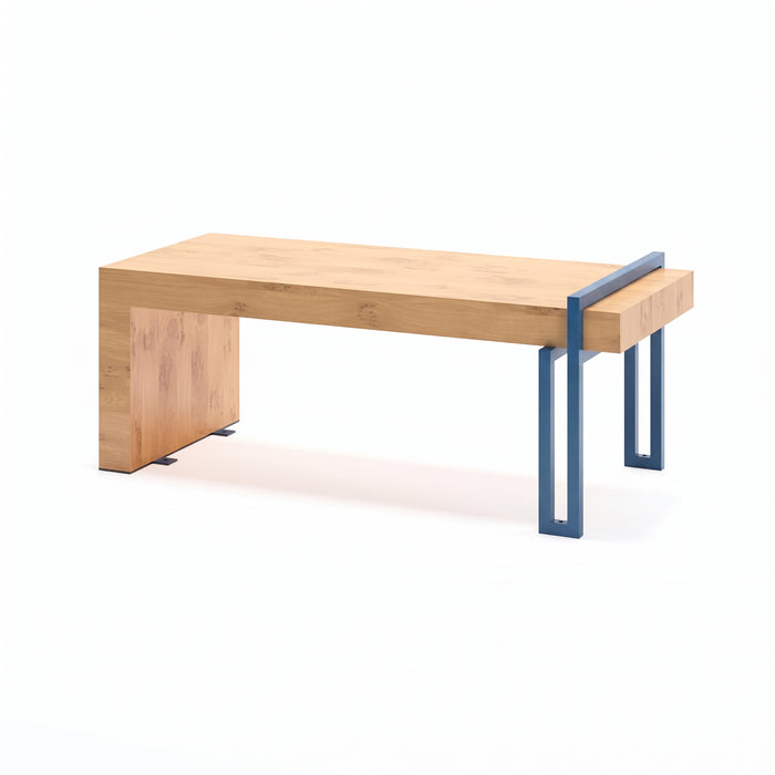 Gewerbefabrik Sitzbank Herrnhut Outdoor Bank Parkbank Holz Blau RAL 5005