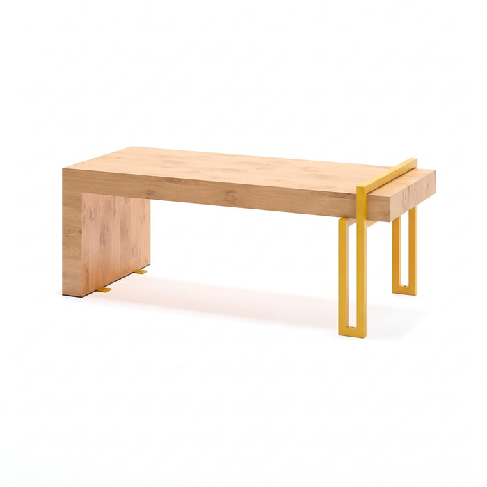 Gewerbefabrik Sitzbank Herrnhut Outdoor Bank Parkbank Holz Gelb RAL 1028