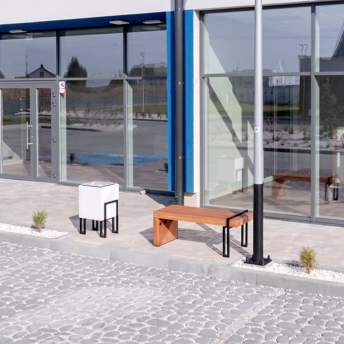 Gewerbefabrik Sitzbank Herrnhut Outdoor Bank Parkbank Holz Schwarz RAL 9017 Stadt