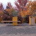 Gewerbefabrik Sitzbank Illesheim Outdoor Bank Parkbank Holz Gelb RAL 1028 Stadt