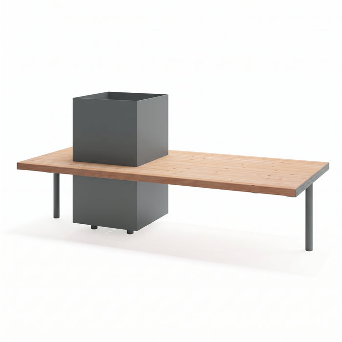 Gewerbefabrik Sitzbank Illesheim Outdoor Bank Parkbank Holz Grau RAL 7011
