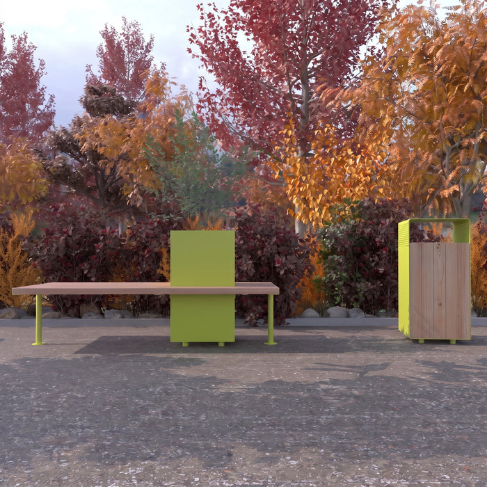 Gewerbefabrik Sitzbank Illesheim Outdoor Bank Parkbank Holz Grün RAL 6018 Stadt