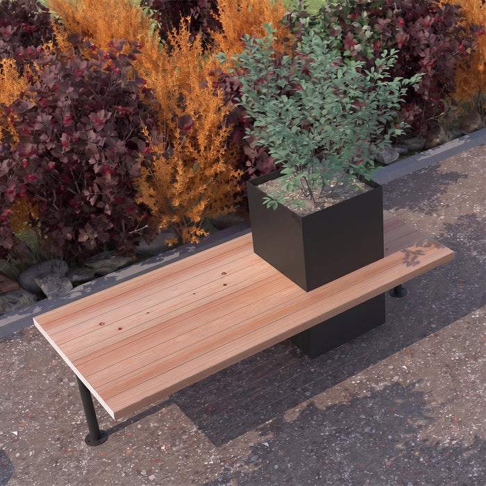 Gewerbefabrik Sitzbank Illesheim Outdoor Bank Parkbank Holz Schwarz RAL 9017 Park