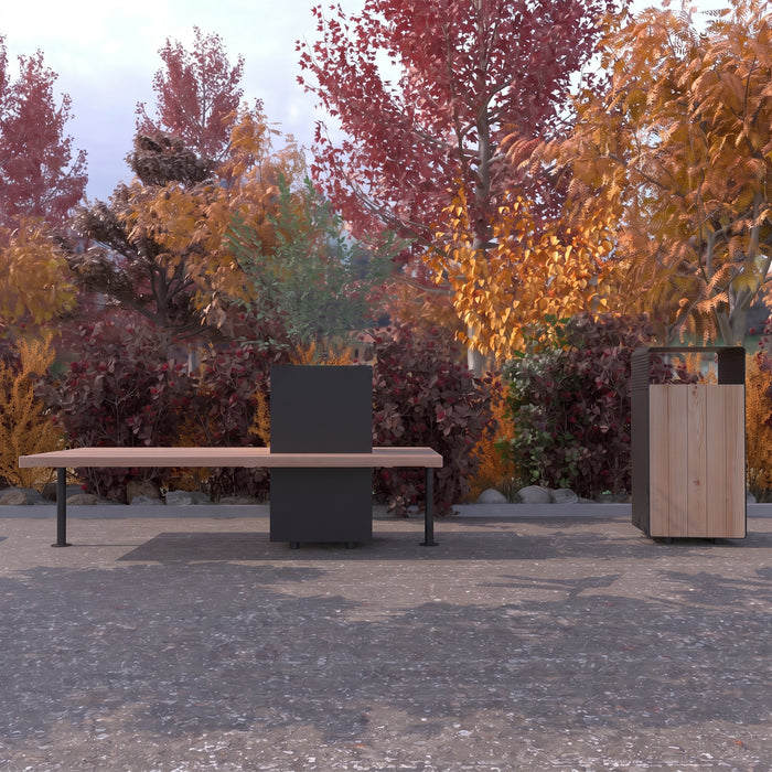 Gewerbefabrik Sitzbank Illesheim Outdoor Bank Parkbank Holz Schwarz RAL 9017 Stadt