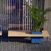 Gewerbefabrik Sitzbank Illingen Outdoor Bank Parkbank Holz Blau RAL 5005 Park