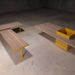 Gewerbefabrik Sitzbank Illingen Outdoor Bank Parkbank Holz Gelb RAL 1028 Stadt