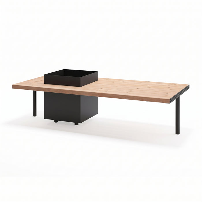 Gewerbefabrik Sitzbank Illingen Outdoor Bank Parkbank Holz Schwarz RAL 9017