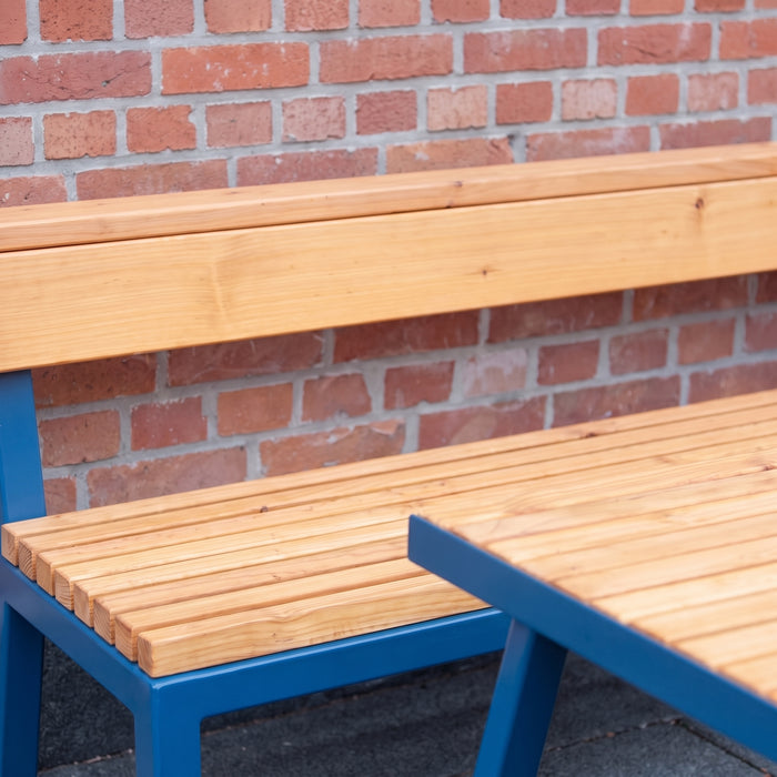 Gewerbefabrik Sitzbank Kirburg Outdoor Bank Parkbank Holz Blau RAL 5005 Park