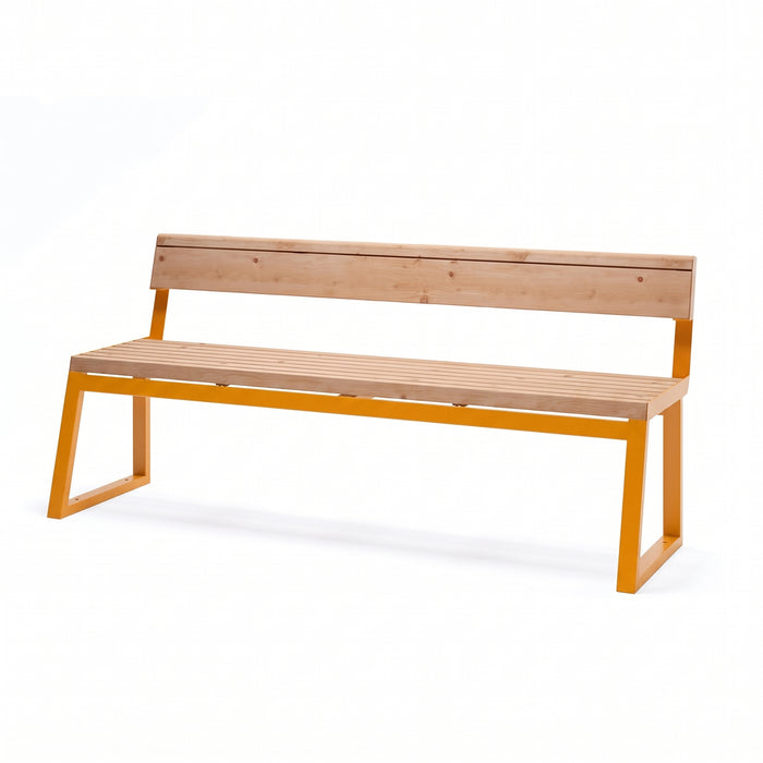 Gewerbefabrik Sitzbank Kirburg Outdoor Bank Parkbank Holz Gelb RAL 1028