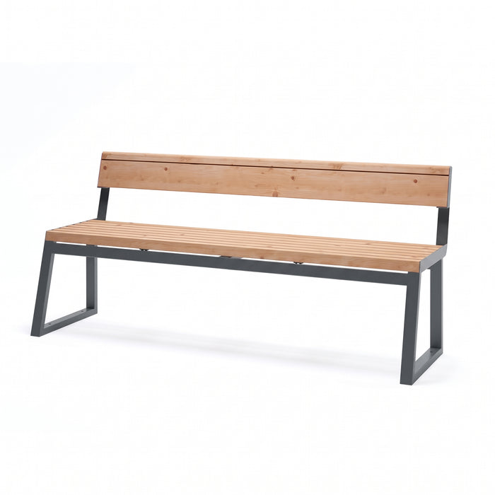 Gewerbefabrik Sitzbank Kirburg Outdoor Bank Parkbank Holz Grau RAL 7011