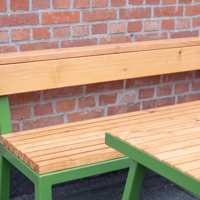 Gewerbefabrik Sitzbank Kirburg Outdoor Bank Parkbank Holz Grün RAL 6018 Park
