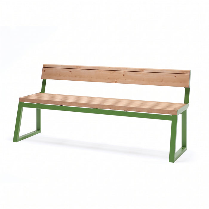 Gewerbefabrik Sitzbank Kirburg Outdoor Bank Parkbank Holz Grün RAL 6018