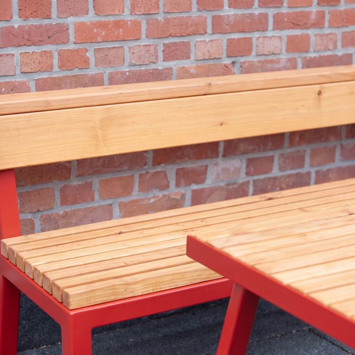 Gewerbefabrik Sitzbank Kirburg Outdoor Bank Parkbank Holz Rot RAL 3001 Park