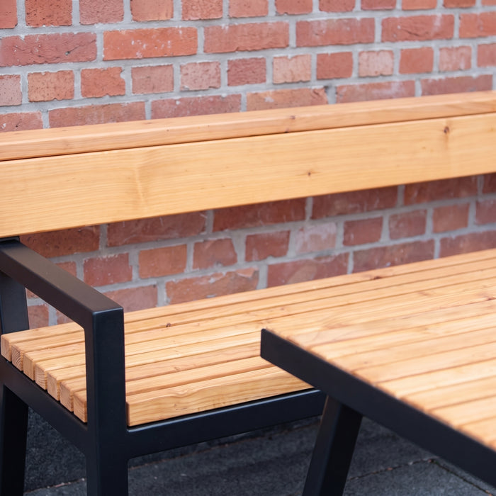 Gewerbefabrik Sitzbank Kirburg Outdoor Bank Parkbank Holz Schwarz RAL 9017 Park