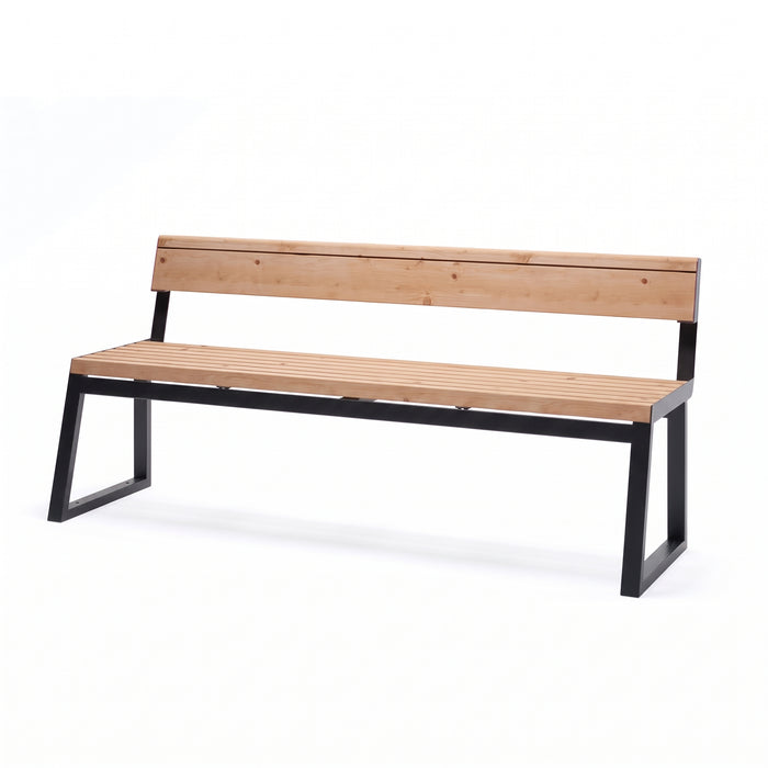 Gewerbefabrik Sitzbank Kirburg Outdoor Bank Parkbank Holz Schwarz RAL 9017