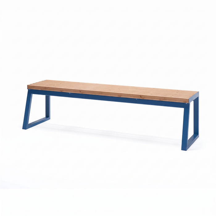 Gewerbefabrik Sitzbank Kirkel Outdoor Bank Parkbank Holz Blau RAL 5005