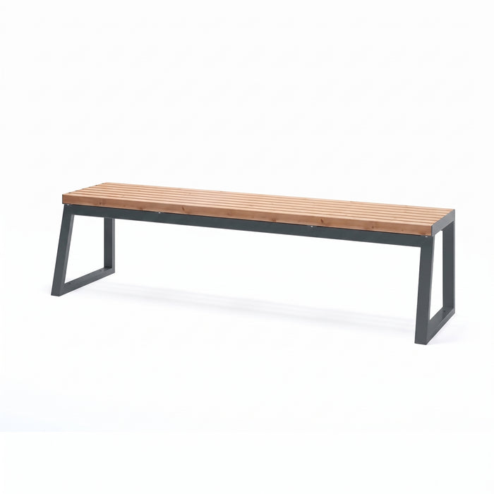 Gewerbefabrik Sitzbank Kirkel Outdoor Bank Parkbank Holz Grau RAL 7011