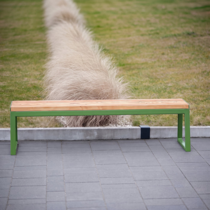 Gewerbefabrik Sitzbank Kirkel Outdoor Bank Parkbank Holz Grün RAL 6018 Park