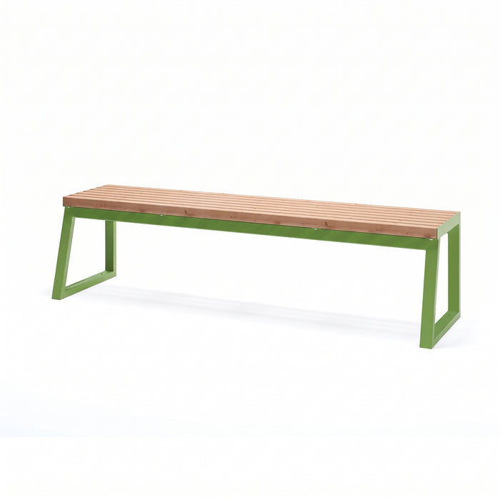 Gewerbefabrik Sitzbank Kirkel Outdoor Bank Parkbank Holz Grün RAL 6018
