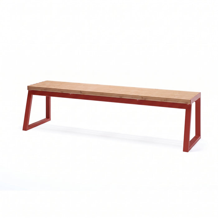 Gewerbefabrik Sitzbank Kirkel Outdoor Bank Parkbank Holz Rot RAL 3001