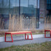 Gewerbefabrik Sitzbank Kirkel Outdoor Bank Parkbank Holz Rot RAL 3001 Stadt