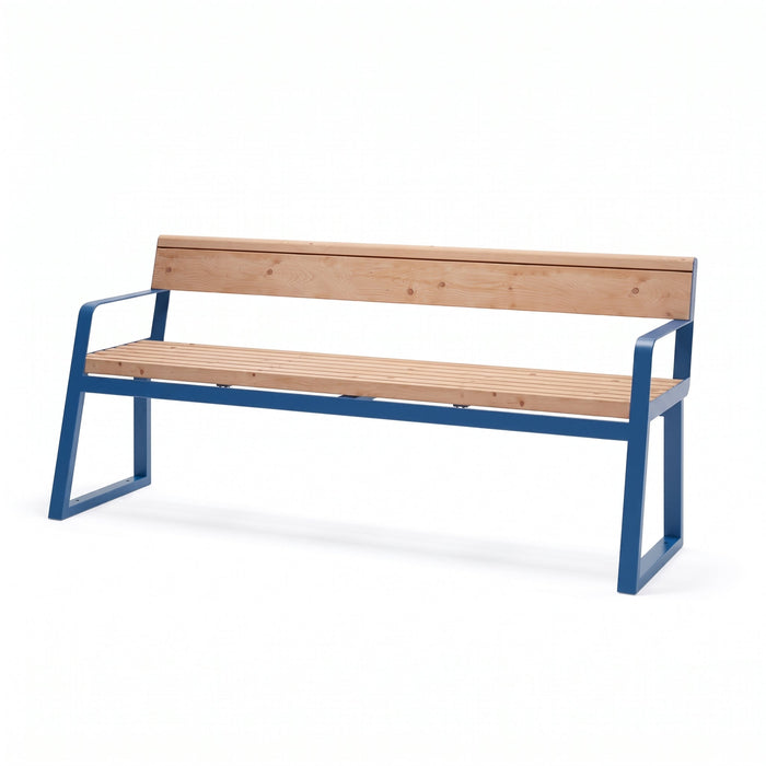 Gewerbefabrik Sitzbank Kirtorf Outdoor Bank Parkbank Holz Blau RAL 5005