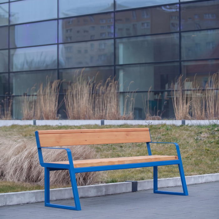 Gewerbefabrik Sitzbank Kirtorf Outdoor Bank Parkbank Holz Blau RAL 5005 Stadt