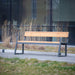 Gewerbefabrik Sitzbank Kirtorf Outdoor Bank Parkbank Holz Grau RAL 7011 Park