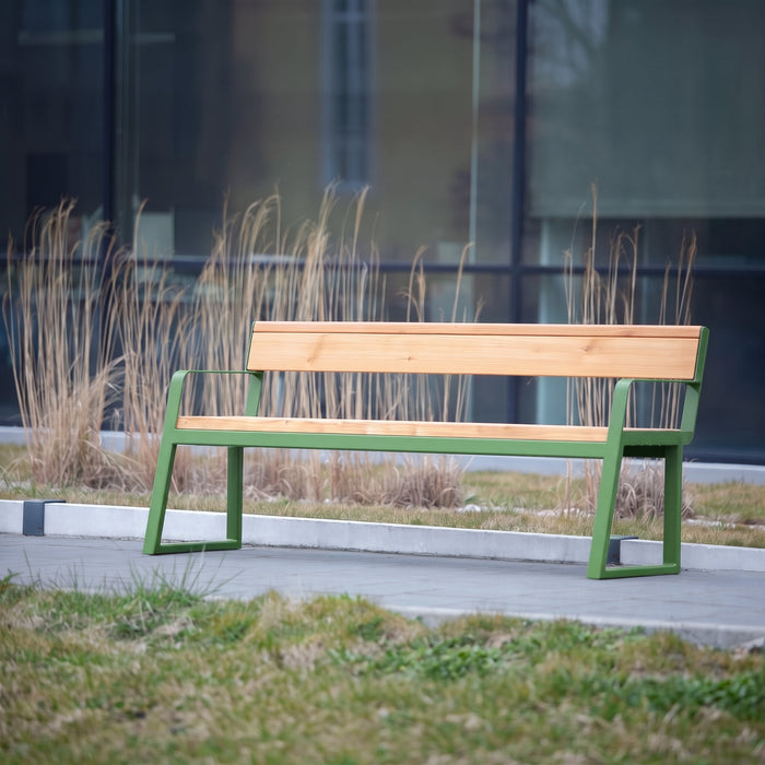 Gewerbefabrik Sitzbank Kirtorf Outdoor Bank Parkbank Holz Grün RAL 6018 Park