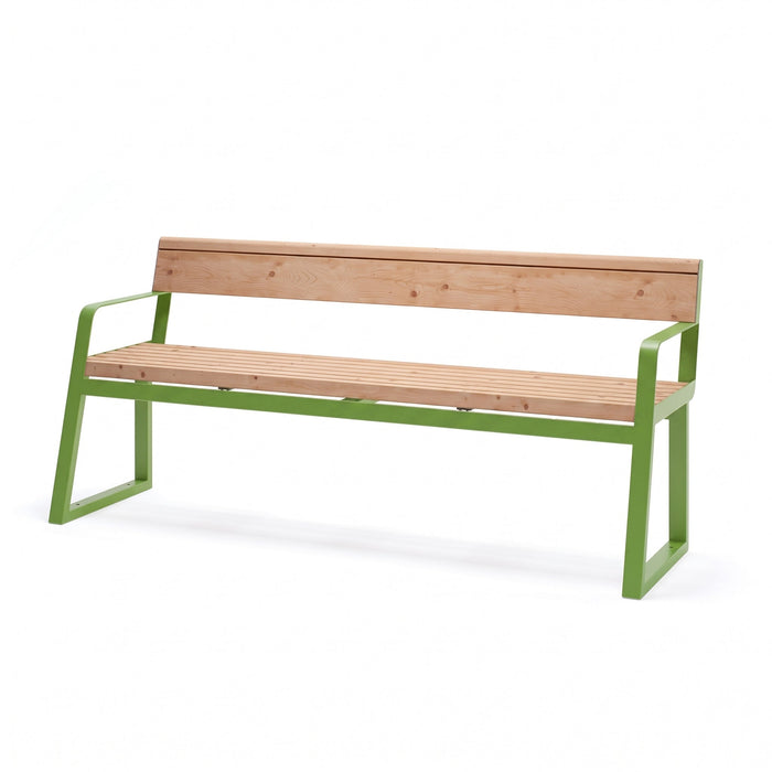 Gewerbefabrik Sitzbank Kirtorf Outdoor Bank Parkbank Holz Grün RAL 6018