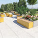 Gewerbefabrik Sitzbank Langenau Outdoor Bank Parkbank Holz Gelb RAL 1028 Park