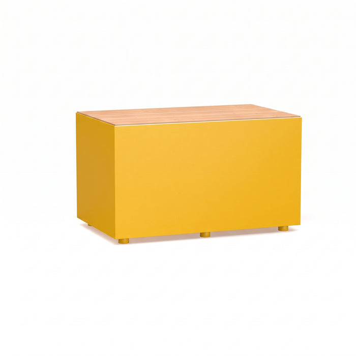 Gewerbefabrik Sitzbank Langenau Outdoor Bank Parkbank Holz Gelb RAL 1028