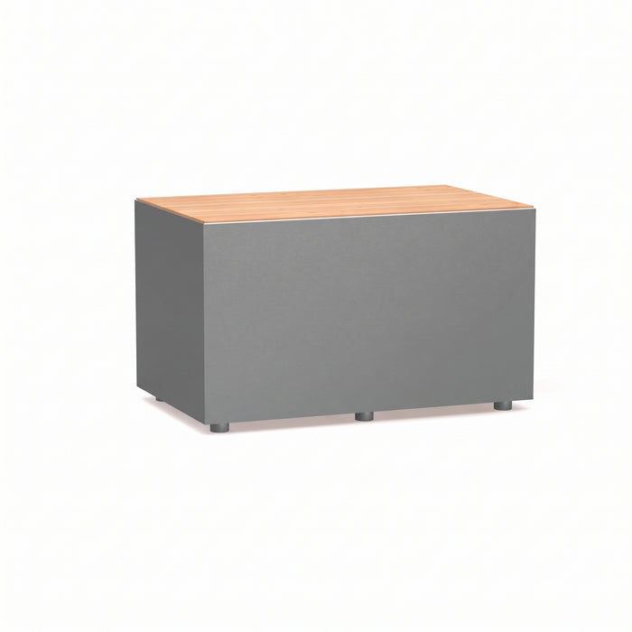 Gewerbefabrik Sitzbank Langenau Outdoor Bank Parkbank Holz Grau RAL 7011